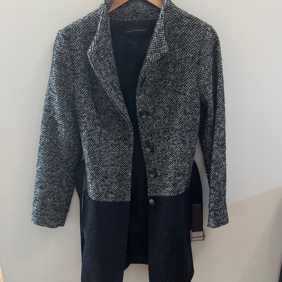 Zara Long Wool Coat - Size Medium - Picture 5 of 8